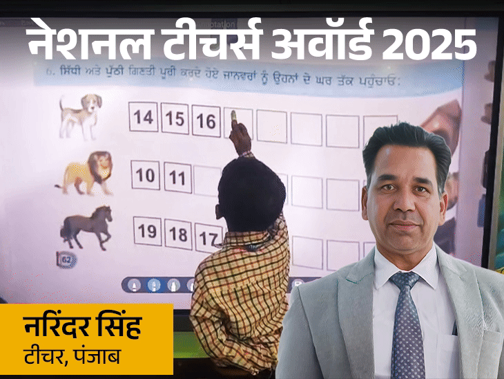 Ludhiana Teacher Day Story; Narinder Singh Smart Class | Shikshak Diwas | On asking for funding, the villagers used to say-Masters such as masters come everyday: I took money from wife for the first project; Today 15 smart classes in school