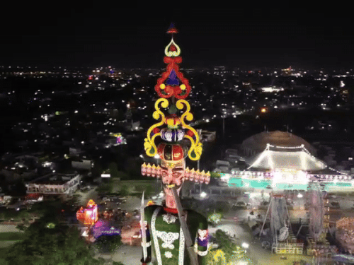 Rajasthan Kota 132 and National Dussehra Fair 221 Feet Tall Ravana Dussehra Dussehra Ground Ravana Dahan Dahan World Record Tejendra Chauana Chauana Ravana Artisan 4 Months Time TAKEN to Make | The world’s highest Ravana ready in Kota: Asia Book and India Book of Records will be recorded in the name; Cost of Rs 44 lakh – Kota News
